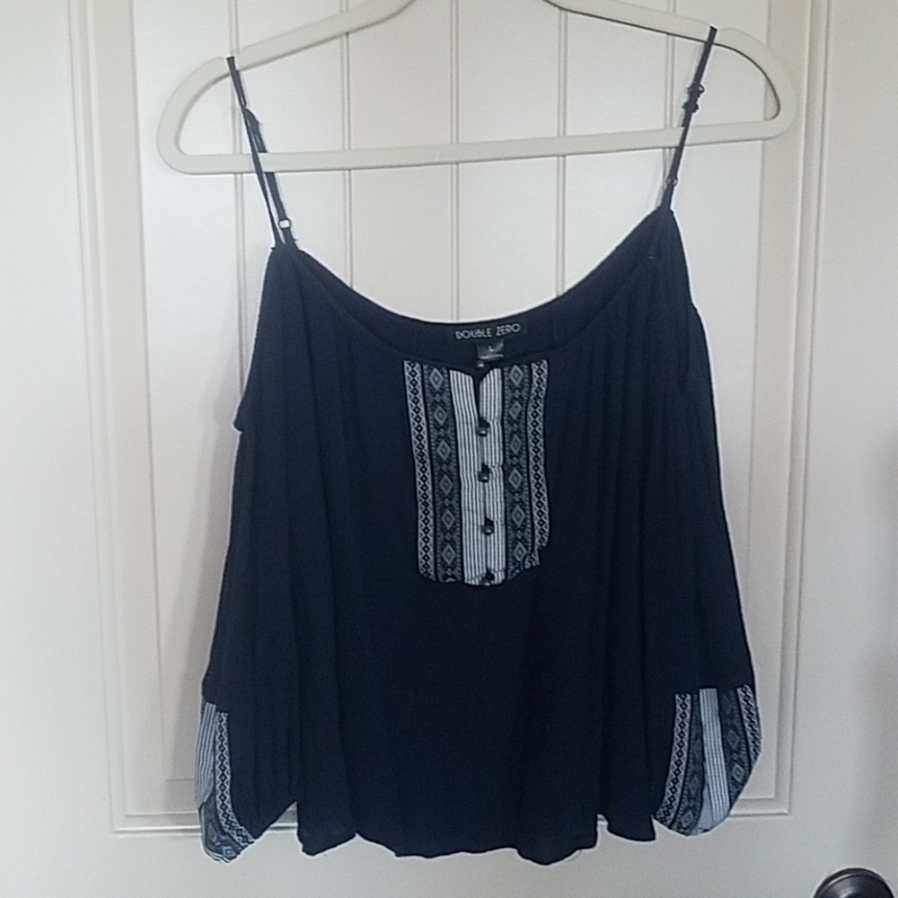 navy off shoulder top